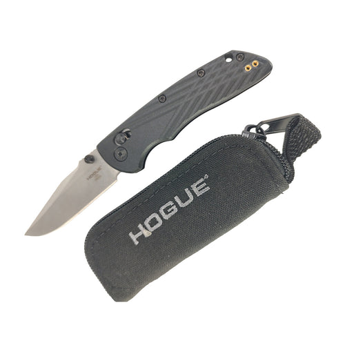 Hogue Deka ABLE Lock Folding Knife CPM-MagnaCut Stonewashed Clip Point Blade, Black Polymer Handles, AXIS/Crossbar Lock - 24379