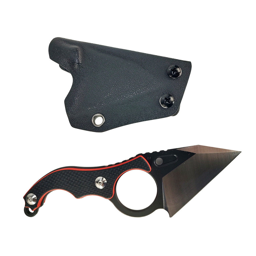 Kubey Hippocam Fixed Blade Tanto Utility Knife D2 Steel Blade Hand Tool D2 Steel Blade with Kydex Sheath KU166