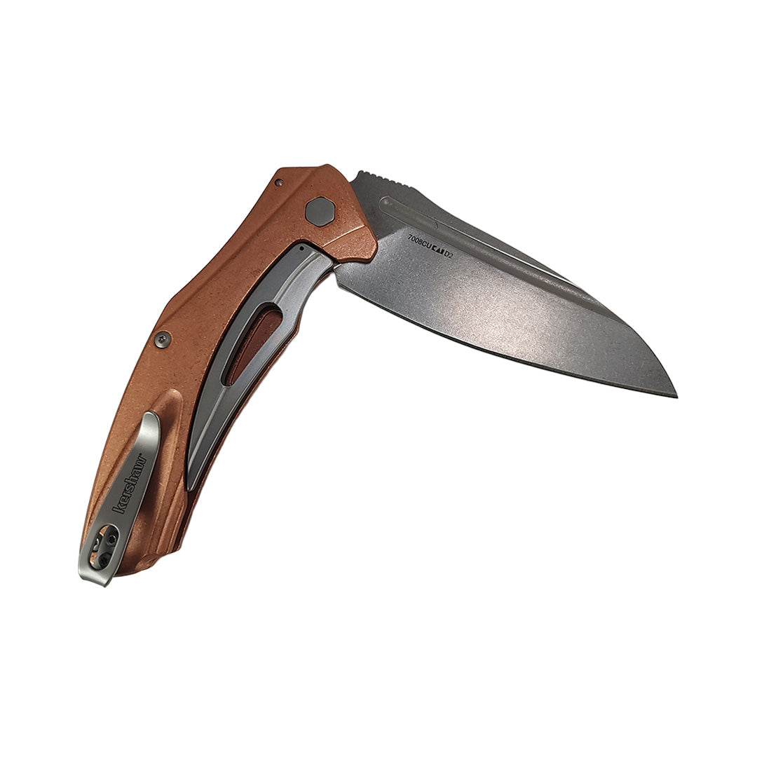 Kershaw Natrix Copper XL Folding Pocket Knife Blade with Manual Opening, Sub Frame Lock