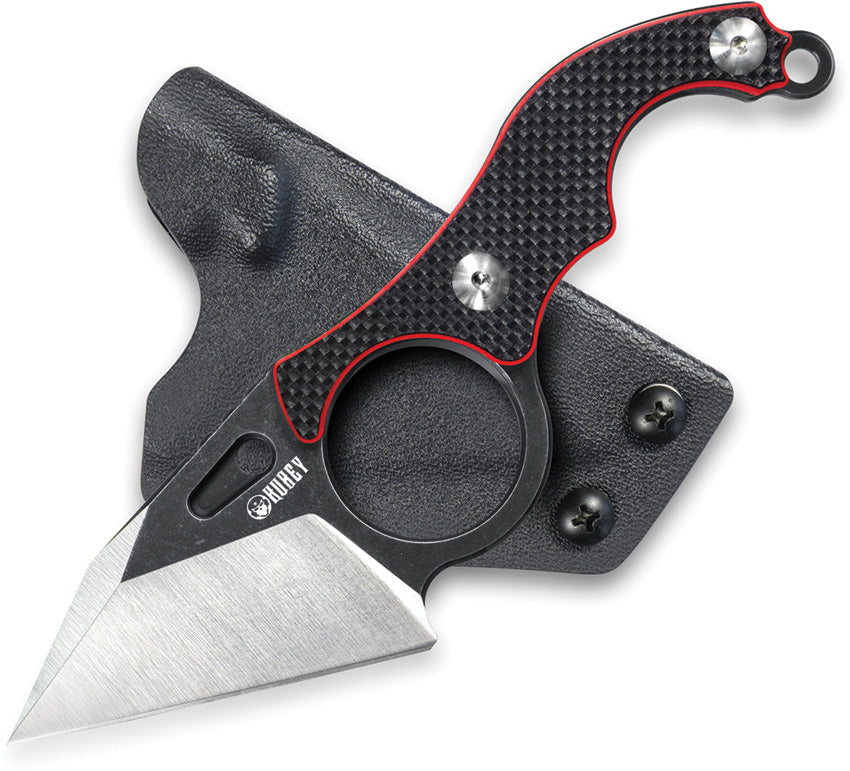 Kubey Hippocam Fixed Blade Tanto Utility Knife D2 Steel Blade Hand Tool D2 Steel Blade with Kydex Sheath KU166