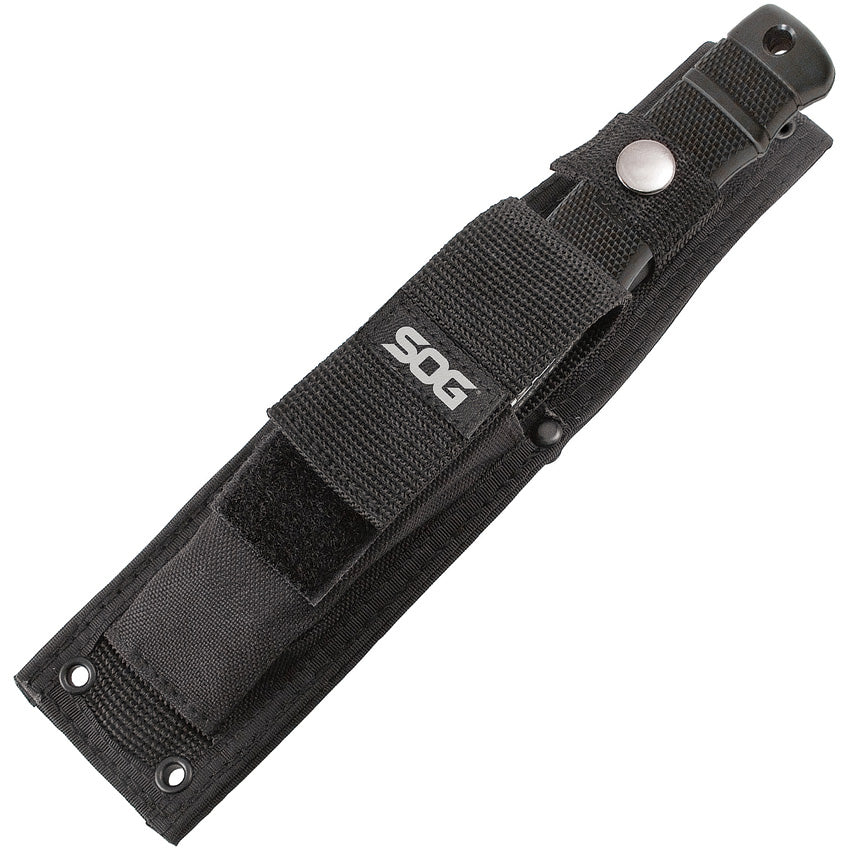 SOG SEAL Pup Fixed Blade Black Clip Point GRN Handle Powder Coated AUS-8 Blade MOLLE Compatible Nylon Sheath M37N-C